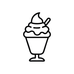 Ice Cream Sundae Vector Icon For Food And Dessert Themed Designs And Illustrations