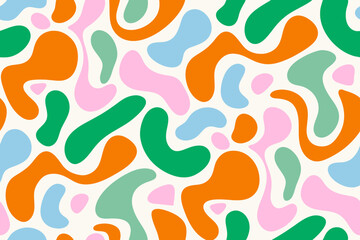 "Creative Funky Shape Pattern with Bright Colorful Blobs"

