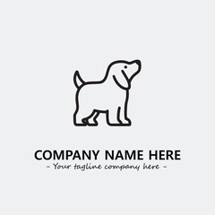Dog illustration black and white for logo company vector image
