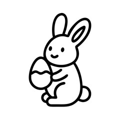 Obraz premium Bunny Holding Easter Egg in Playful Style 