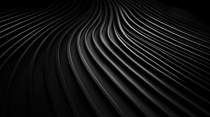 A black and white abstract image with curved lines.