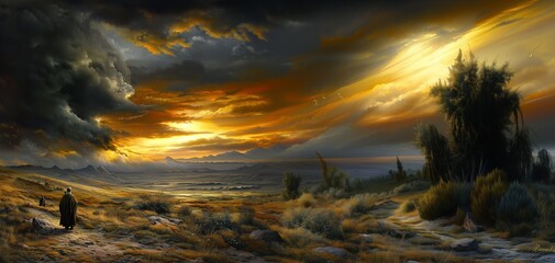 sunset over the mountains