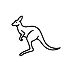Kangaroo Outline Illustration Simple Line Art Style Icon Mammal From Australia