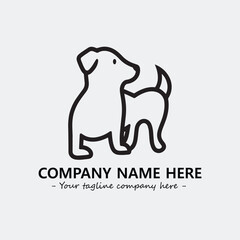 Dog illustration black and white for logo company vector image

