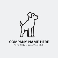 Dog illustration black and white for logo company vector image
