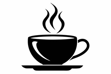 Cup of Tea with Steam Silhouette Vector