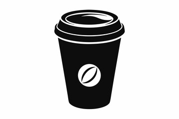 Coffee to Go Cup with Lid Silhouette Vector