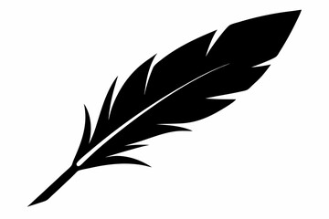 Fototapeta premium Feather Quill Silhouette Vector 