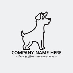 Dog illustration black and white for logo company vector image
