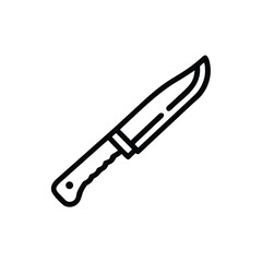 Obraz premium Hunting Knife Minimalist Vector Illustration Outline Style Isolated On White