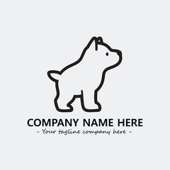 Dog illustration black and white for logo company vector image
