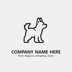 Dog illustration black and white for logo company vector image
