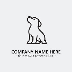 Dog illustration black and white for logo company vector image
