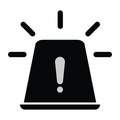 Siren icon. Modern police, ambulance alarm siren vector silhouette symbol web graphic design. Simple Emergency siren icon isolated on white background. Alarm, emergency symbol. Vector image.