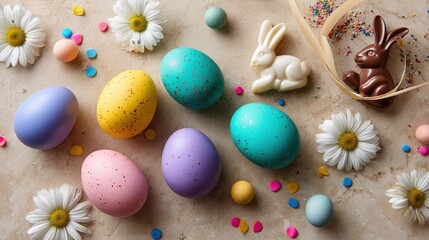 A colorful assortment of Easter eggs