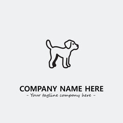 Dog illustration black and white for logo company vector image
