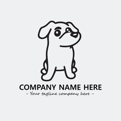 Dog illustration black and white for logo company vector image

