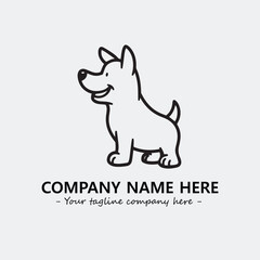 Dog illustration black and white for logo company vector image
