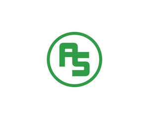 AS logo design vector template. AS