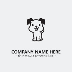 Dog illustration black and white for logo company vector image
