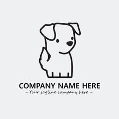 Dog illustration black and white for logo company vector image

