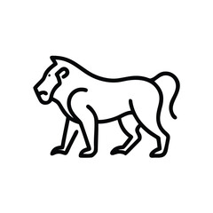 Elegant Baboon Line Art Illustration For Animal And Wildlife Design Projects