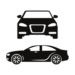 Sports black fast car modern design with white background