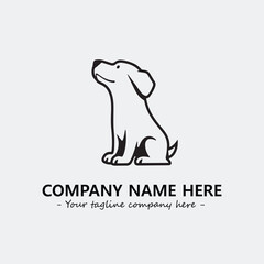 Dog illustration black and white for logo company vector image
