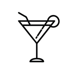 Simple Martini Glass Icon Black Outline Minimalist Design Cocktail Symbol