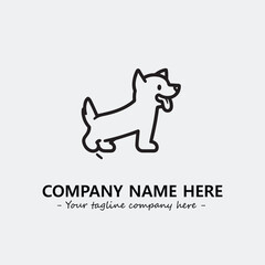 Dog illustration black and white for logo company vector image
