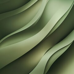 Abstract olive green wavy shapes