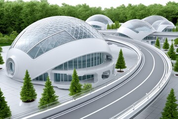 Engineers designing infrastructure for a future eco-city