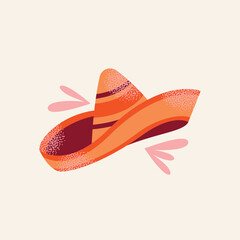 Collection of colorful Mexican sombreros hat. Traditional Mexican headwear. Flat cartoon illustration isolated on light background. Cinco de Mayo celebration concept