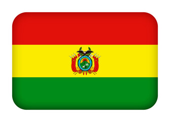 Bolivia flag with round corners. 3d illustration button flag of Bolivia transparation png
