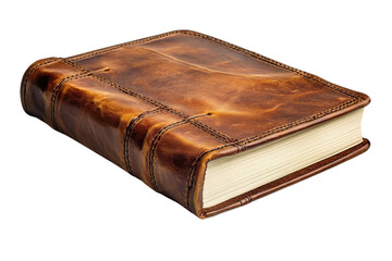 Obraz premium Antique Leather Bound Journal Rich Brown Hues Aged Texture Blank Pages Ready for Stories