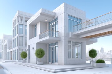 Fototapeta premium Hyper realistic close-up of modern urban building under construction with high-detail materials