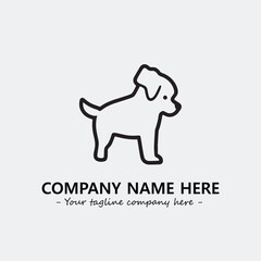 Dog illustration black and white for logo company vector image
