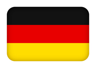 Germany flag with round corners. 3d illustration button flag of Germany transparation png