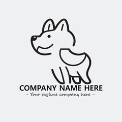 Dog illustration black and white for logo company vector image
