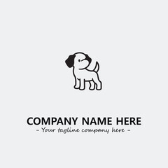 Dog illustration black and white for logo company vector image
