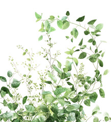 PNG Green leaves and tender stems leaf plants illustration.