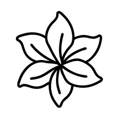 azalea flower line drawn vector art - illustration azalea flower isolated transparent background