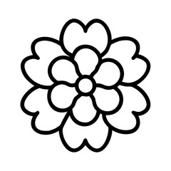 lantana flower line drawn vector art - illustration lantana flower isolated transparent background