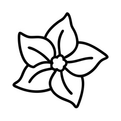 mandevilla flower line drawn vector art - illustration mandevilla flower isolated transparent background