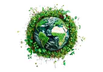 Green planet earth element; simple ecology object, world health day