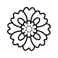 scabiosa flower line drawn vector art - illustration scabiosa flower isolated transparent background