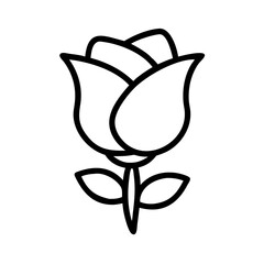 red rose flower line drawn vector art - illustration red rose flower isolated transparent background