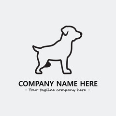 Dog illustration black and white for logo company vector image
