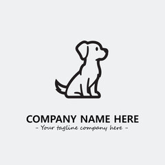 Dog illustration black and white for logo company vector image

