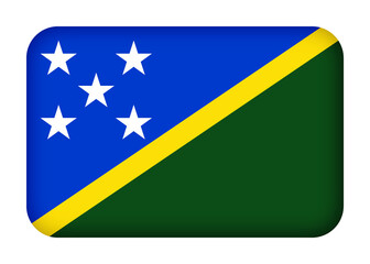 Solomon Islands flag with round corners. 3d illustration button flag of Solomon Islands transparation png
